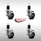 Service Caster 3'' SS Soft Rubber Swivel 1-3/4'' Expanding Stem Caster Set with Brake, 4PK SCC-SSEX20S314-SRS-TLB-134-4 - alternate 3